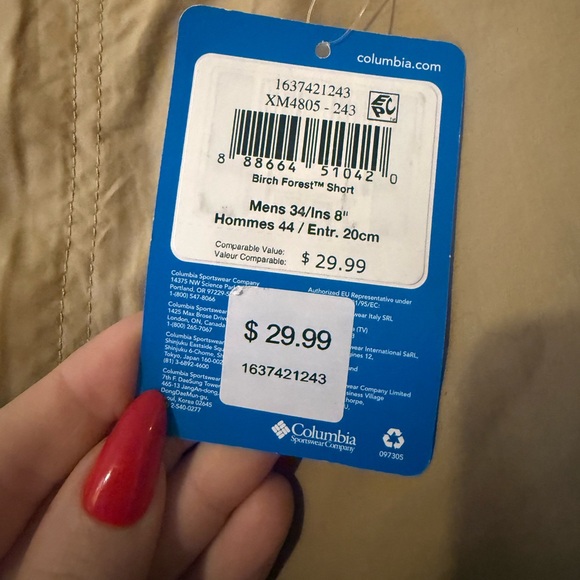 COLUMBIA BIRCH FOREST SHORT 8” INSEAM NWT 34 - Picture 3 of 4